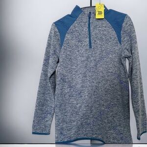NWT Boys' Soft Long Sleeve 1/4 Zip Sweatshirt  All In Motion Blue. Size XL 14/16